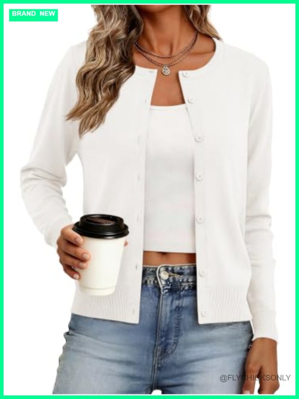 Womens Lightweight Cardigan Sweater Long Sleeve Button Down Knit